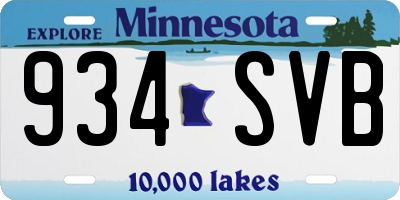 MN license plate 934SVB