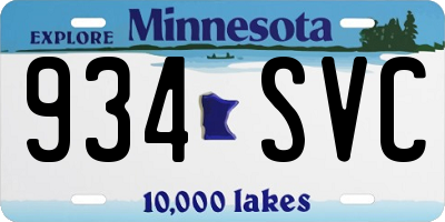 MN license plate 934SVC