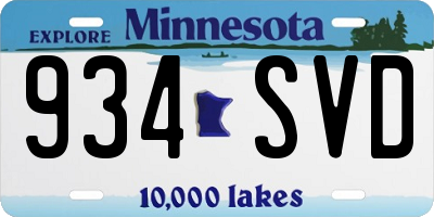 MN license plate 934SVD