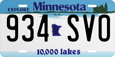 MN license plate 934SVO