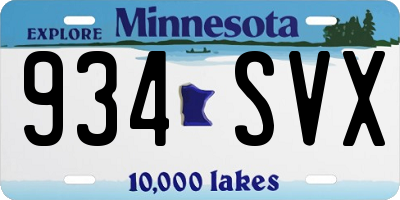 MN license plate 934SVX