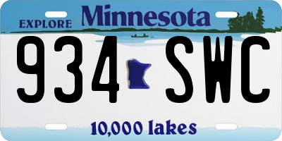 MN license plate 934SWC