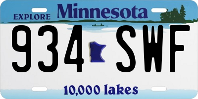 MN license plate 934SWF