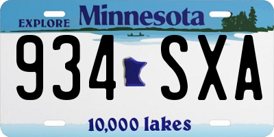 MN license plate 934SXA