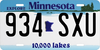 MN license plate 934SXU
