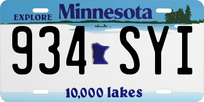 MN license plate 934SYI