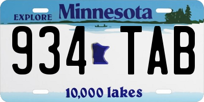 MN license plate 934TAB