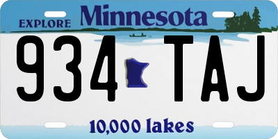 MN license plate 934TAJ