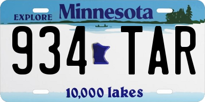MN license plate 934TAR