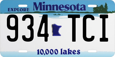 MN license plate 934TCI