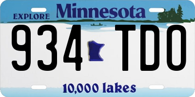 MN license plate 934TDO