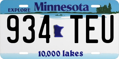 MN license plate 934TEU