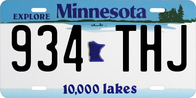 MN license plate 934THJ