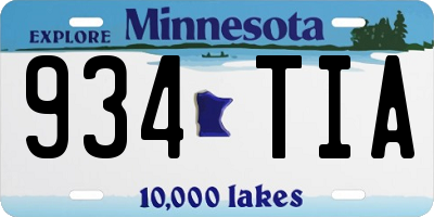MN license plate 934TIA