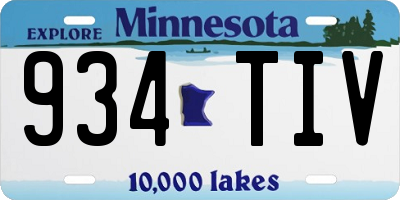 MN license plate 934TIV