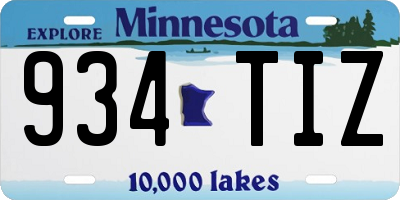 MN license plate 934TIZ