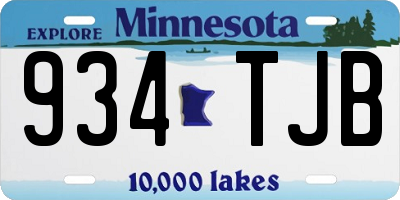 MN license plate 934TJB