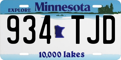 MN license plate 934TJD