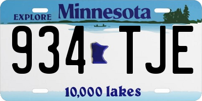 MN license plate 934TJE