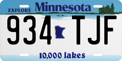 MN license plate 934TJF