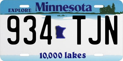 MN license plate 934TJN