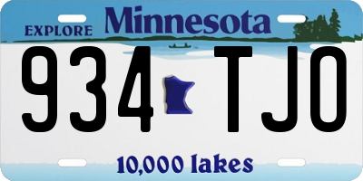 MN license plate 934TJO