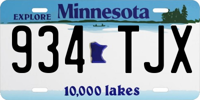 MN license plate 934TJX