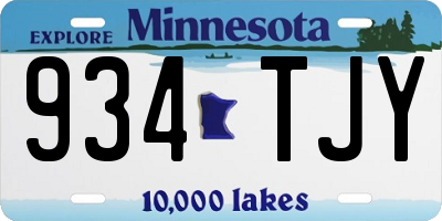 MN license plate 934TJY