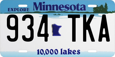 MN license plate 934TKA