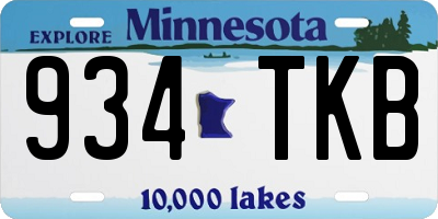 MN license plate 934TKB