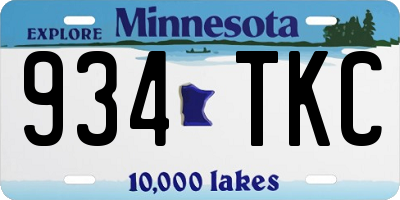MN license plate 934TKC