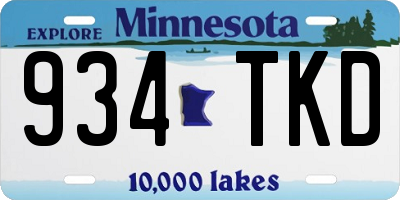 MN license plate 934TKD