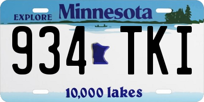 MN license plate 934TKI