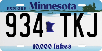 MN license plate 934TKJ