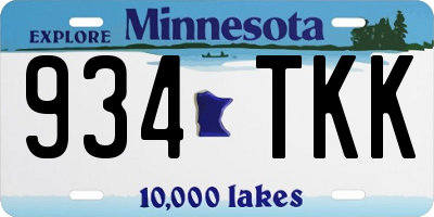 MN license plate 934TKK