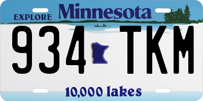 MN license plate 934TKM