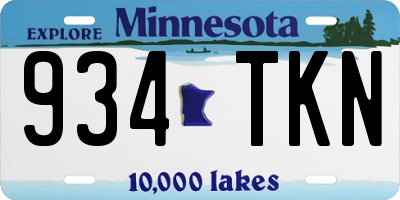 MN license plate 934TKN
