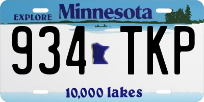 MN license plate 934TKP