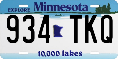 MN license plate 934TKQ