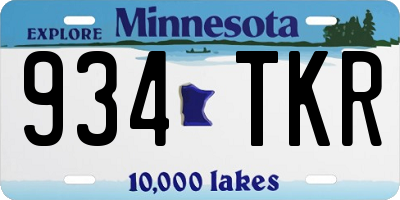 MN license plate 934TKR
