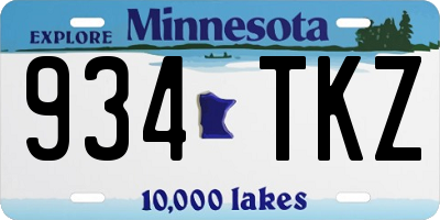 MN license plate 934TKZ