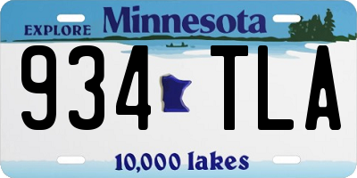 MN license plate 934TLA