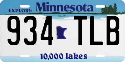 MN license plate 934TLB