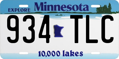 MN license plate 934TLC