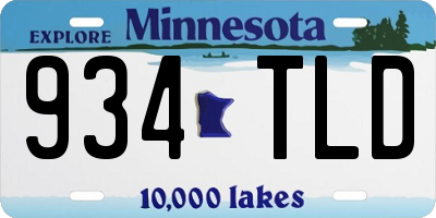 MN license plate 934TLD