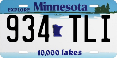 MN license plate 934TLI