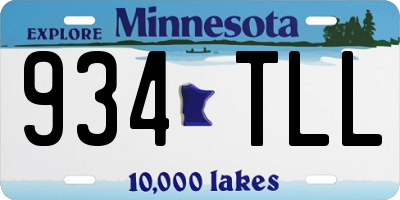MN license plate 934TLL