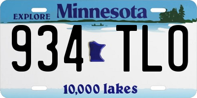 MN license plate 934TLO