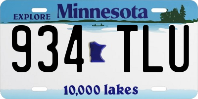 MN license plate 934TLU