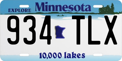 MN license plate 934TLX